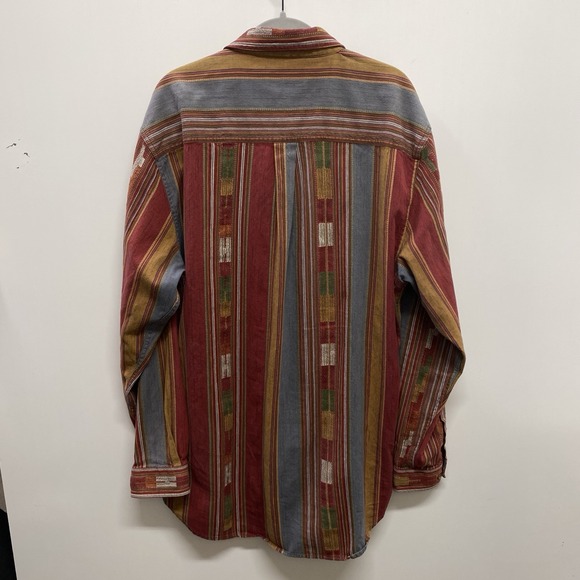 The Territory Ahead Mens XLT Textured Stripe Button Shirt Patchwork 100% Cotton - Picture 7 of 7